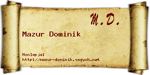 Mazur Dominik névjegykártya